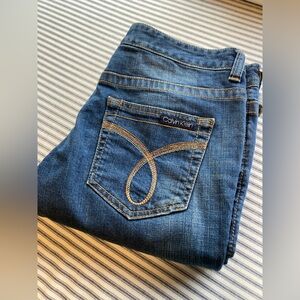 Calvin Klein Women’s Knee Length Bermuda Jean Shorts with Cuff, Size 10